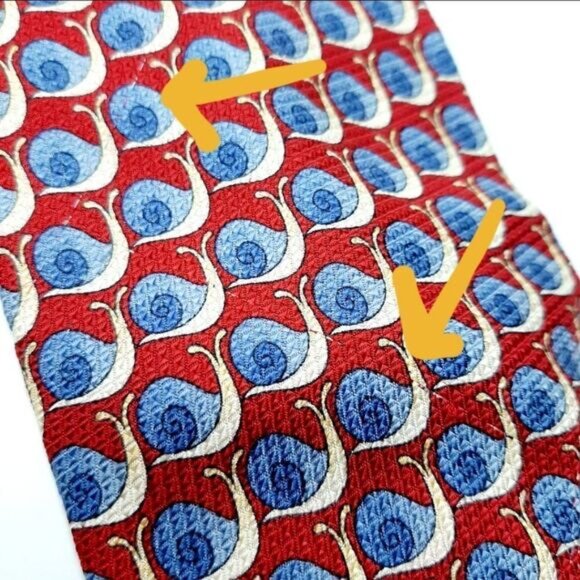 GIORGIO SISTINA 100% Silk Novelty Snail Pattern Men's Necktie Vintage Flawed - Picture 9 of 13